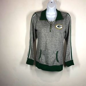 NFL Green Bay Packers gray quarter zip top size medium